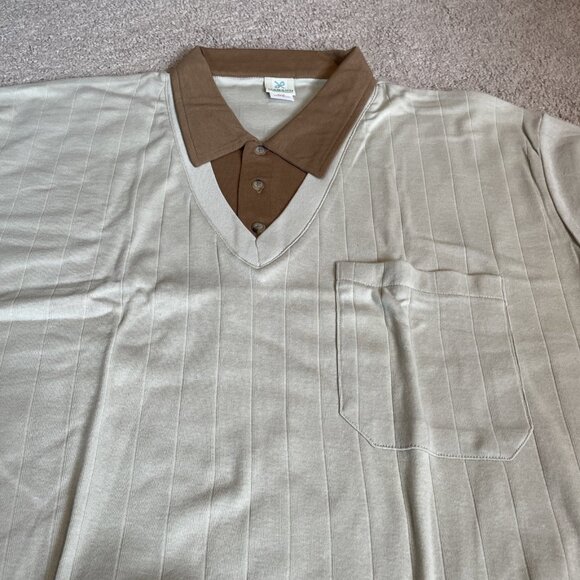 VTG 60s Haband Shirt Sz XXL Blue Beige Long Sleeve Layered Look Madmen Lot of 2 - Picture 13 of 14